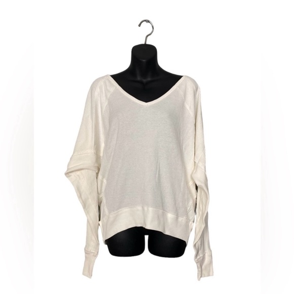 Free People Santa Clara Long Sleeve Thermal Top Alabaster Size Small - Picture 6 of 8